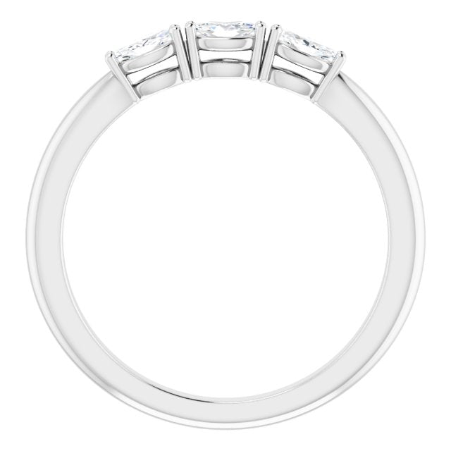 Marquise Diamond Three Stone Wedding Band-VIRABYANI